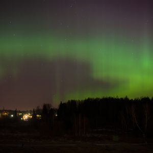 Северное (полярное) сияние в Менделеево 17-18 марта 2015 года