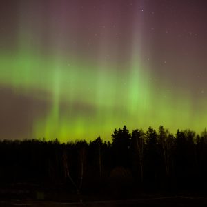 Северное (полярное) сияние в Менделеево 17-18 марта 2015 года