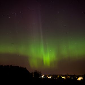 Северное (полярное) сияние в Менделеево 17-18 марта 2015 года